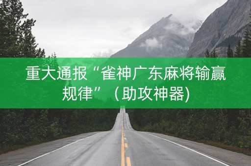 重大通报“雀神广东麻将输赢规律”（助攻神器)
