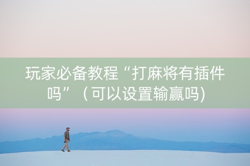 玩家必备教程“打麻将有插件吗”（可以设置输赢吗)