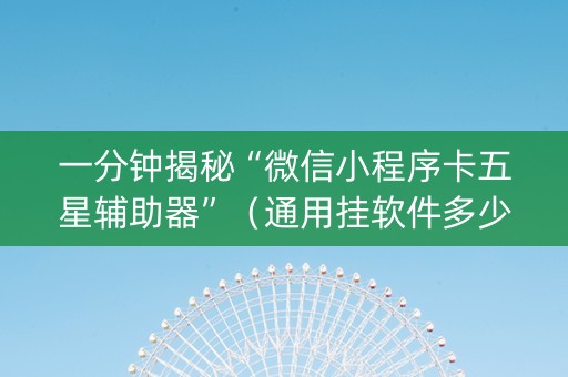 一分钟揭秘“微信小程序卡五星辅助器”（通用挂软件多少钱)