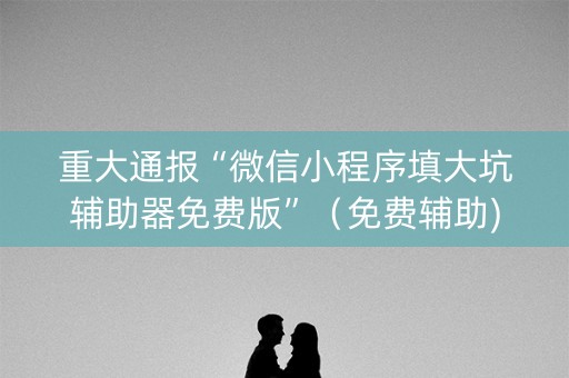 重大通报“微信小程序填大坑辅助器免费版”（免费辅助)