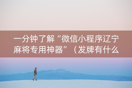 一分钟了解“微信小程序辽宁麻将专用神器”（发牌有什么规律吗)