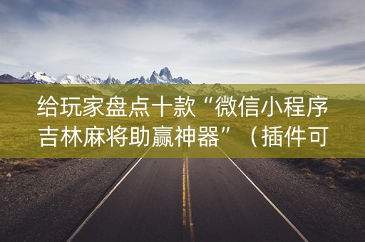 给玩家盘点十款“微信小程序吉林麻将助赢神器”（插件可信吗)