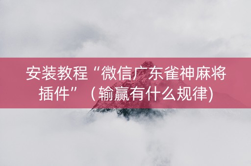 安装教程“微信广东雀神麻将插件”（输赢有什么规律)