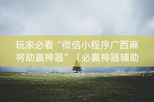 玩家必看“微信小程序广西麻将助赢神器”（必赢神器辅助器)