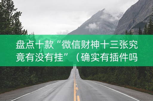 盘点十款“微信财神十三张究竟有没有挂”（确实有插件吗)