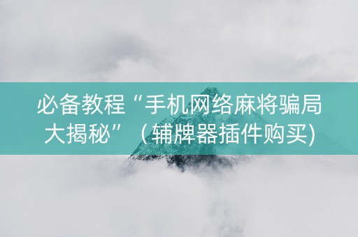 必备教程“手机网络麻将骗局大揭秘”（辅牌器插件购买)