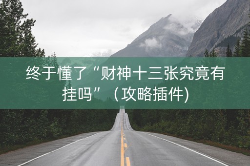 终于懂了“财神十三张究竟有挂吗”（攻略插件)