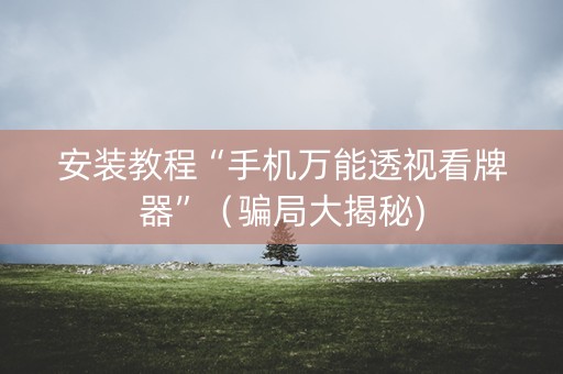 安装教程“手机万能透视看牌器”（骗局大揭秘)