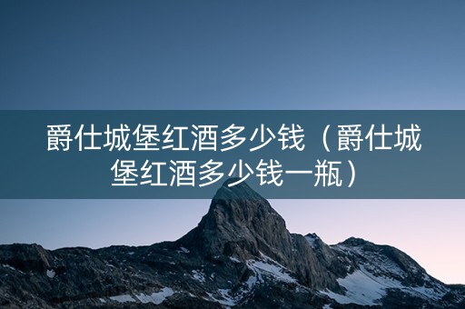 爵仕城堡红酒多少钱（爵仕城堡红酒多少钱一瓶）