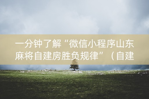 一分钟了解“微信小程序山东麻将自建房胜负规律”（自建房怎么赢)