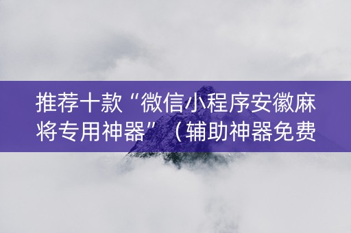 推荐十款“微信小程序安徽麻将专用神器”（辅助神器免费)