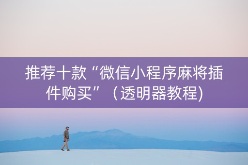推荐十款“微信小程序麻将插件购买”（透明器教程)
