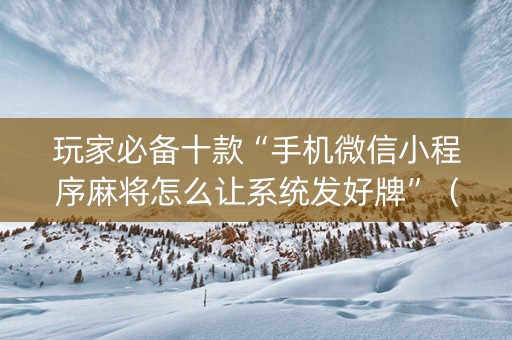 玩家必备十款“手机微信小程序麻将怎么让系统发好牌”（专用神器)