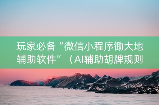 玩家必备“微信小程序锄大地辅助软件”（AI辅助胡牌规则)