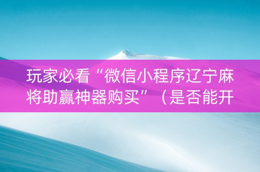 玩家必看“微信小程序辽宁麻将助赢神器购买”（是否能开挂)