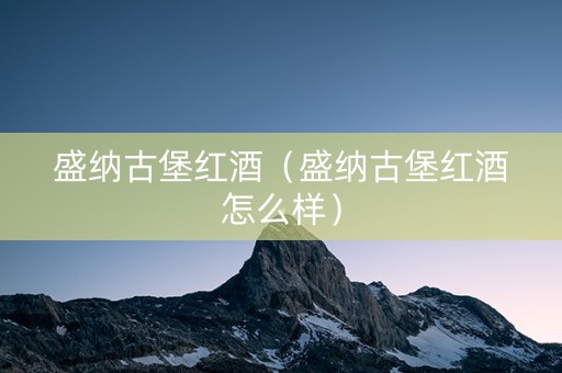 盛纳古堡红酒（盛纳古堡红酒怎么样）