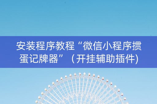 安装程序教程“微信小程序掼蛋记牌器”（开挂辅助插件)