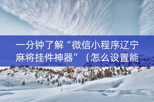 一分钟了解“微信小程序辽宁麻将挂件神器”（怎么设置能有好牌)