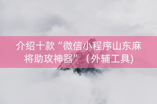 介绍十款“微信小程序山东麻将助攻神器”（外辅工具)