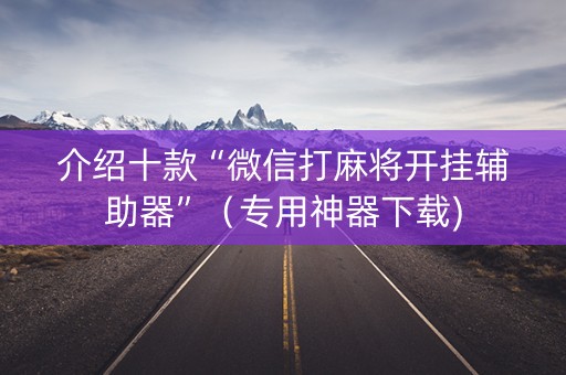 介绍十款“微信打麻将开挂辅助器”（专用神器下载)