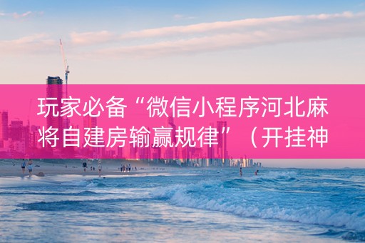 玩家必备“微信小程序河北麻将自建房输赢规律”（开挂神器下载)