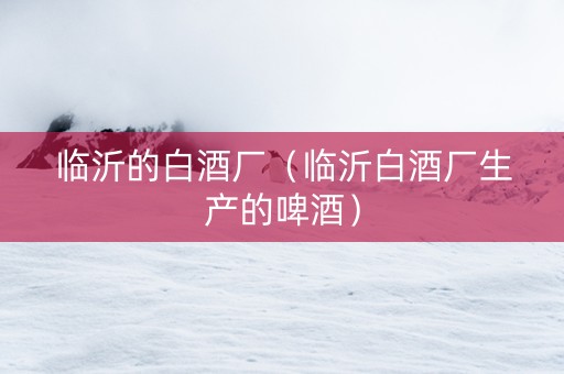 临沂的白酒厂（临沂白酒厂生产的啤酒）