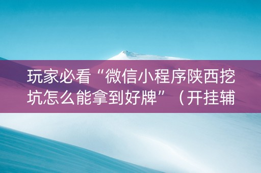 玩家必看“微信小程序陕西挖坑怎么能拿到好牌”（开挂辅助器插件)