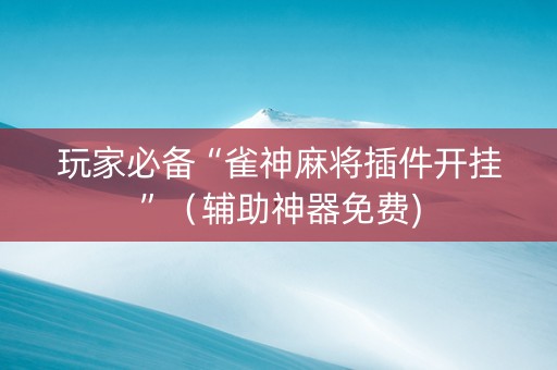 玩家必备“雀神麻将插件开挂”（辅助神器免费)