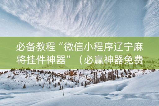 必备教程“微信小程序辽宁麻将挂件神器”（必赢神器免费安装)