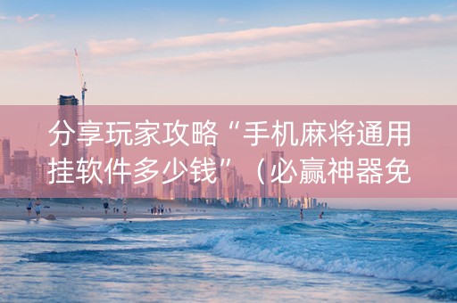 分享玩家攻略“手机麻将通用挂软件多少钱”（必赢神器免费安装)