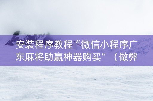 安装程序教程“微信小程序广东麻将助赢神器购买”（做弊器软件下载)