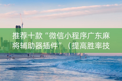 推荐十款“微信小程序广东麻将辅助器插件”（提高胜率技巧)