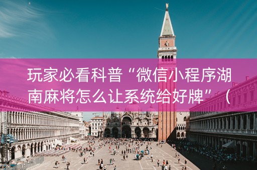 玩家必看科普“微信小程序湖南麻将怎么让系统给好牌”（免费辅助)