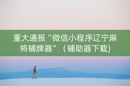 重大通报“微信小程序辽宁麻将辅牌器”（辅助器下载)