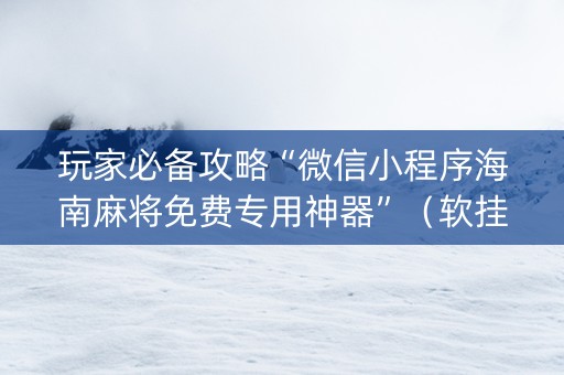玩家必备攻略“微信小程序海南麻将免费专用神器”（软挂神器)