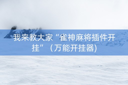 我来教大家“雀神麻将插件开挂”（万能开挂器)
