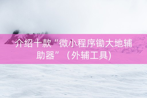 介绍十款“微小程序锄大地辅助器”（外辅工具)
