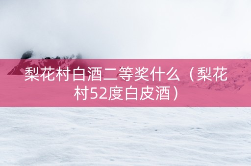 梨花村白酒二等奖什么（梨花村52度白皮酒）