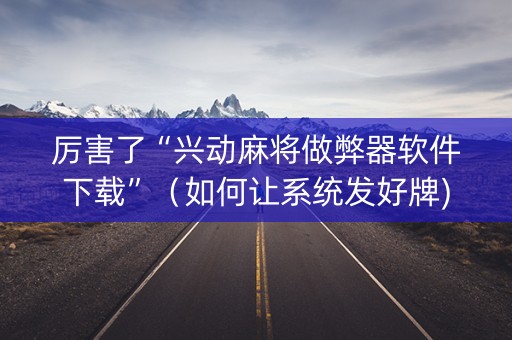 厉害了“兴动麻将做弊器软件下载”（如何让系统发好牌)