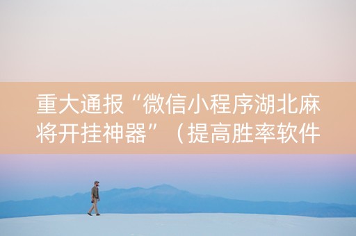 重大通报“微信小程序湖北麻将开挂神器”（提高胜率软件)