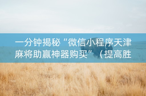 一分钟揭秘“微信小程序天津麻将助赢神器购买”（提高胜率软件)