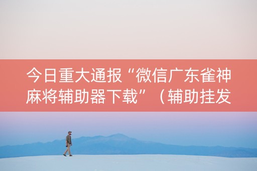 今日重大通报“微信广东雀神麻将辅助器下载”（辅助挂发牌规律)