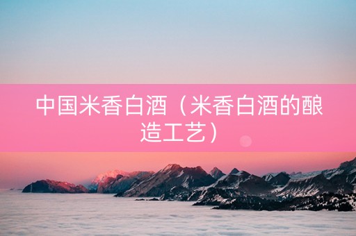 中国米香白酒（米香白酒的酿造工艺）