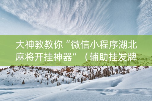 大神教教你“微信小程序湖北麻将开挂神器”（辅助挂发牌规律)