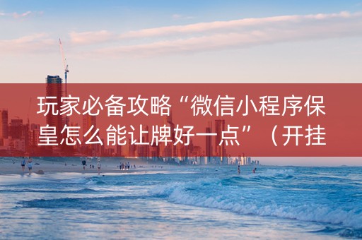 玩家必备攻略“微信小程序保皇怎么能让牌好一点”（开挂神器下载)