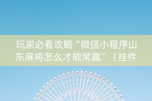 玩家必看攻略“微信小程序山东麻将怎么才能常赢”（挂件神器)
