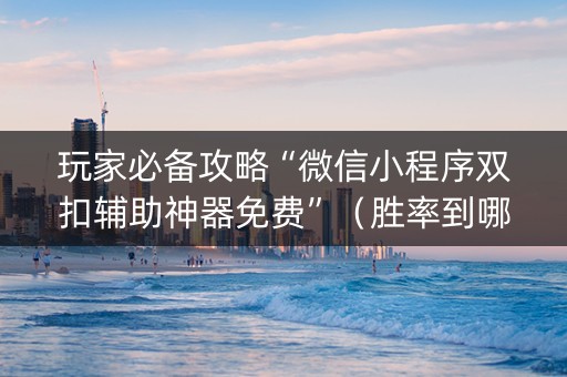 玩家必备攻略“微信小程序双扣辅助神器免费”（胜率到哪调)