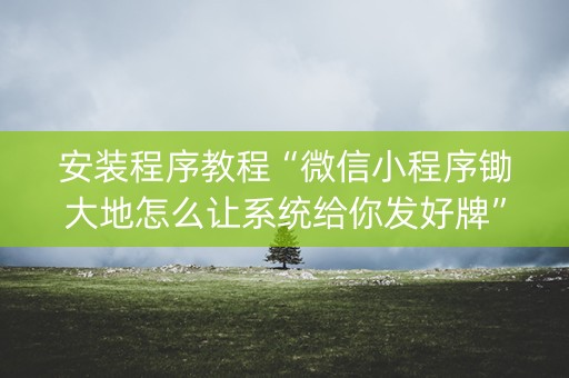 安装程序教程“微信小程序锄大地怎么让系统给你发好牌”（怎么设置能有好牌)