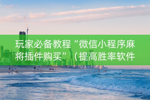 玩家必备教程“微信小程序麻将插件购买”（提高胜率软件)