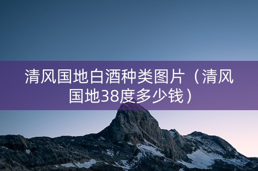 清风国地白酒种类图片（清风国地38度多少钱）